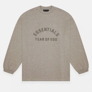 Fear of God Essentials Heather Grey Heavy Long Sleeve T-Shirt